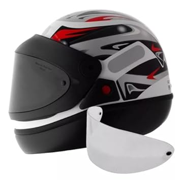 Capacete Moto San Marino Automático Grafic Branco Taurus Mais Viseira Fume (62)
