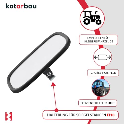 KOTARBAU® Traktor Spiegel klein Universal 18 x 12,5 cm PVC 1 Stück Traktor Außenspiegel Traktor Spiegel mit Halterung