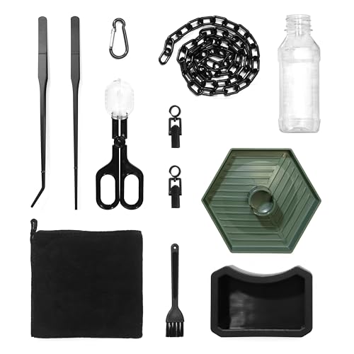 Wzteo Bearded Dragon Accessories, Beardie Tank Accessories, 12 Packs Reptile Feeding & Watering Tool Set for Gecko Lizard and Small Animal