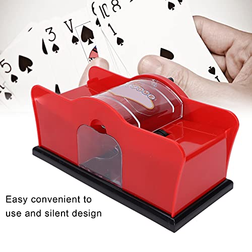 Dioche 1‑2 Deck Manual Card Shuffler For Blackjack, Uno, Poker; Quiet, Easy To Use Manual Card Mixer, Hand Cranked, Casino Equipment Card Shuffling Machine For Playing Cards(Red) #TOP3