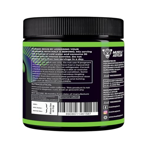 Image of Muscle Asylum F9 Pre-Workout - 25 Servings, 200gm (Watermelon) | Boosts Energy & Endurance | Improves Focus