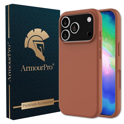 Image of ArmourPro Silicone Back Case for iPhone 17 Pro Max, Soft-Touch Case | Brown