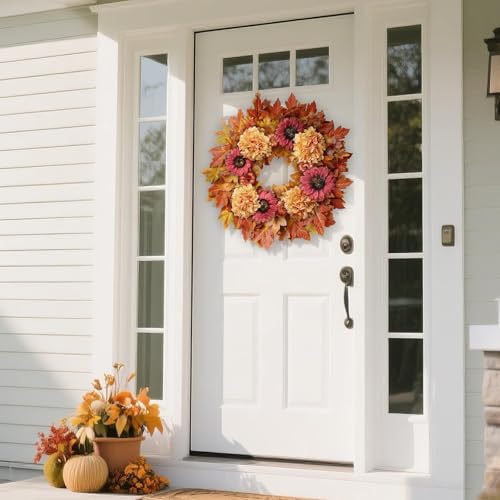 28'' Large Fall Wreath - Farmhouse Harvest Festival Decor - Image 2