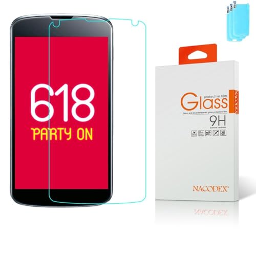 3X LG Nexus 4 E960 Tempered Glass,Nacodex [3 Pack] HD Premium 0.3mm 2.5D Tempered Glass Screen Protector Film - Retail Package (for LG Nexus 4 E960)