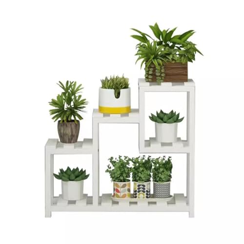 Estante de madera for flores de 4 niveles, soporte for plantas suculentas de madera, estante de exhibición de marco multifunción, estante de escalera for plantas, for patio, jardín, esquina, balcón, s