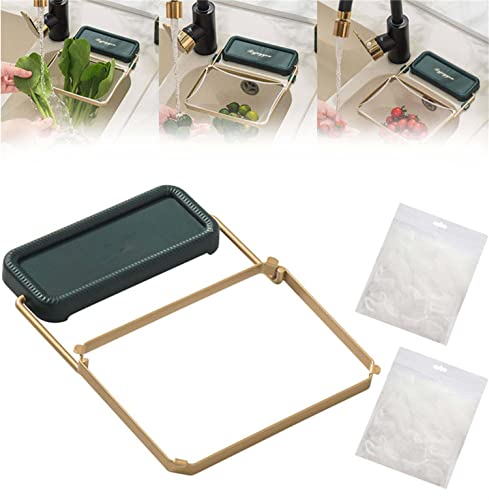 Kitchen Sink Strainer Drain and Rag Rack,Multi-Functional Hanging Filtering Draining Rack,Net Mesh Hanging Bags for Sink Corner Strainer,for Kitchen Leftovers,Food Waste (200pcs Filter Nets) Cover