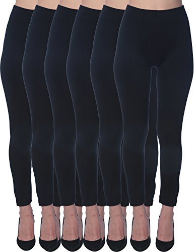 Active Club Women's Fleece Lined Leggings - Seamless High Waisted Soft Brushed