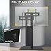 WKWKER Floor TV Stand for 27-65 inch LED Screen Adjustable TV Stand with Mount Swivel Floor Televisions Stand with Tempered Glass Base for Corner Bedroom Living Room Max VESA 400x400mm