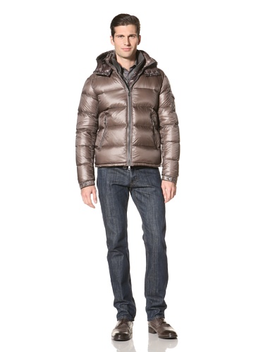 Moncler Men's Zin-Giubbotto Jacket, Grey, (4) XL