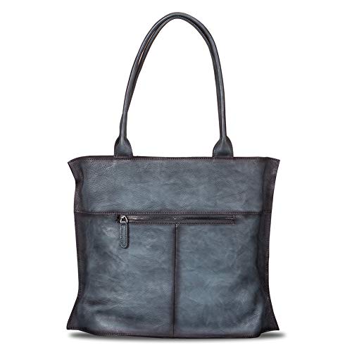Bolso Tote Vintage de Cuero Genuino para Mujer miniatura 3