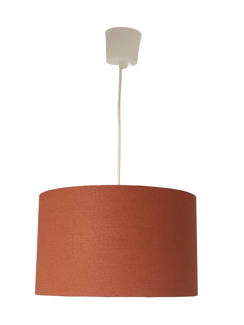 Générique suspension abat-jour Terracotta effet textile idée cadeau noël anniversaire décoration tendance chaleureuse moderne (Ø 35 cm)