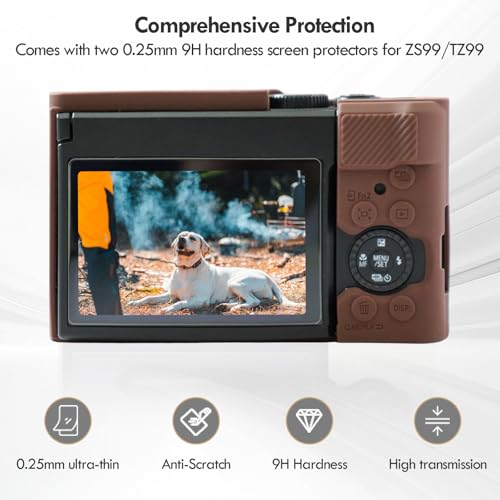 Funda de silicona para cámara Panasonic Lumix DC-ZS99, color coffee miniatura 7