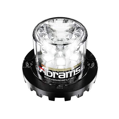 Abrams SAE Class-1 Blaster 360 (White/White) 18W - 6 LED Emergency Vehicle Truck LED Hideaway Surface Mount Strobe Warning Light