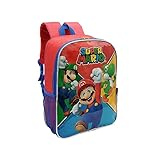Mochila Costas Escolar Infantil Juvenil Super Mario Tamanho:M;Cor:Vermelho;Gênero:Unissex