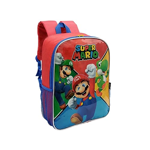 Mochila Costas Escolar Infantil Juvenil Super Mario Tamanho:M;Cor:Vermelho;Gênero:Unissex