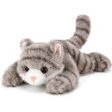 Cute Gray Tabby Cat Stuffed Animal Soft Kitten Plush Toy Gift for Kids 7.1'