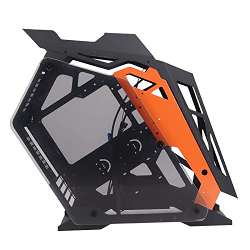 Caja de la PC del Juego, 6 Piezas 120mm Ventiladores ARGB Caja de la Computadora Caja Abierta ATX Mid Tower, 2 Diseño Estético Paneles de Vidrio Templado, USB3.0 Estilo de Juego Caja Escritorio