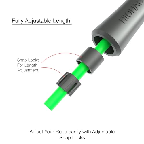 Image of Professional Heavy Skipping Rope for Man Women & Children Adjustable Weighted Skipping Rope for Exercise, Tangle Free, 10 Feet, Neon Green