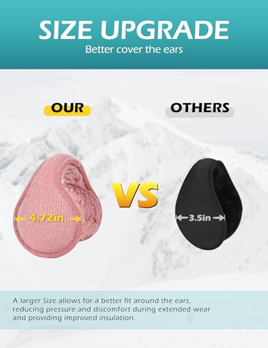 image for Surblue Unisex Ladies Warm Knit Mink Cashmere Winter Pure Color Earmuf