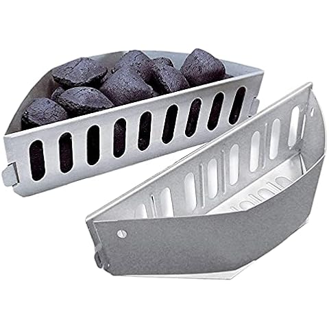 GriHero 2er Pack Char-Basket Holzkohlekörbe für Weber 7403, Verzinkte Platte Kohlekorb Holzkohlegrills für One Touch, Master Touch und alle Anderen von 47, 57 und 67cm Kugelgrills Cover