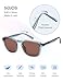 SOJOS Polarized Square Sunglasses for Men Retro Sun Glasses Trendy Shades UV400 Protection TR90 Frame SJ2652 Blue/Brown