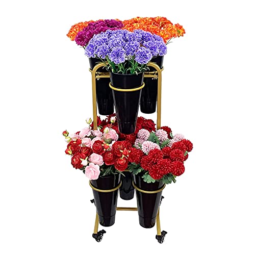 Support à plantes multicouche résistant pour organiser 6 seaux de fleurs