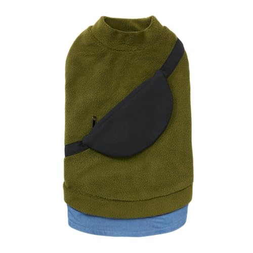 カインズ(CAINZ) バッグ付きフリースタンクトップ カーキ SSサイズ ペット服(犬の服)