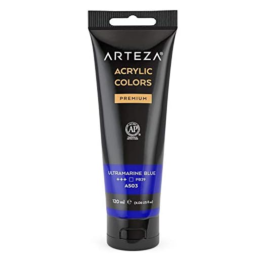 Arteza Pintura acrílica | Color Azul Ultramar | Bolsa individual de 120 mililitros | Pinturas acrílicas para lienzos