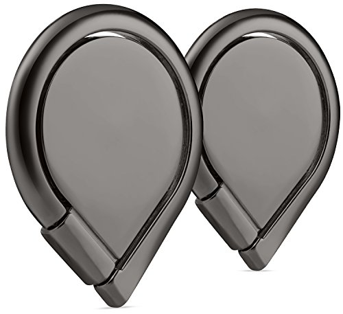 Ring for Phone (2 Pack), WixGear Universal Ring Holder Grip with Stand Holder and Magnet for Magnetic Car Mount for All Smartphones and Devices (Gun-Black)