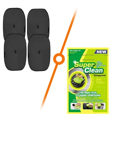 Image of TANTRA Car Accessories Combo Kit with Car Sunshade 4pcs and Car Cleaning Gel Pouch
