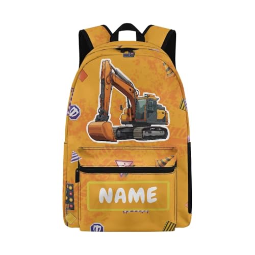 Customized Backpack for Boys School Bag Custom Bookbag for Kids Toddler Back to School Gifts for Kids Excavator Bookbag for Kindergarten/Preschool/Elementary(17 Inch)