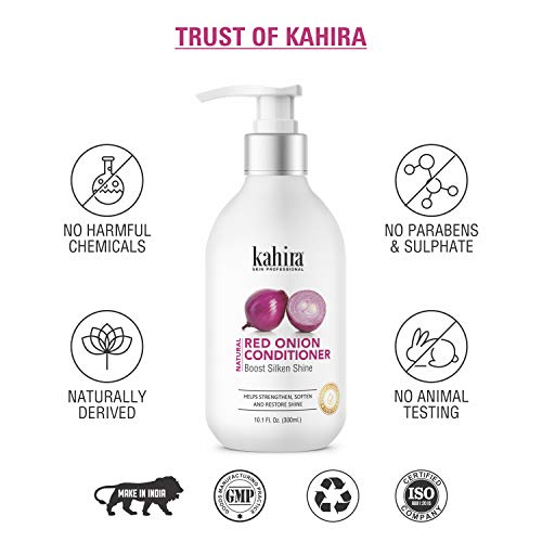 Image of Natural Red Onion Conditioner | Boosts Silken Shine | Strengthens, Softens & Restores Shine | Dermatologically Tested | 300ml (10.1 Fl. Oz.)