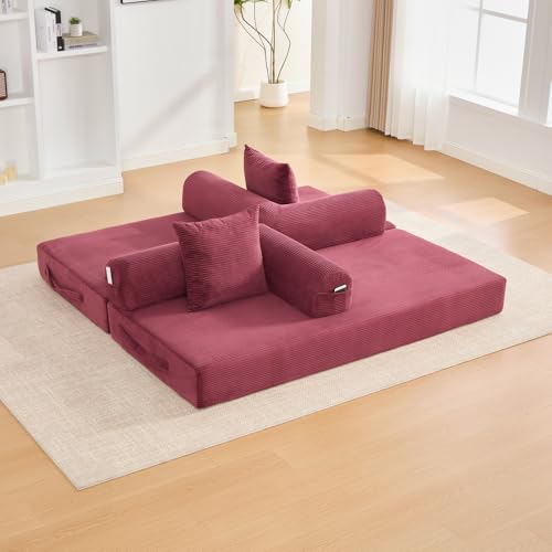 Lubvtti Sofá cama de 3 plazas con bolsillos