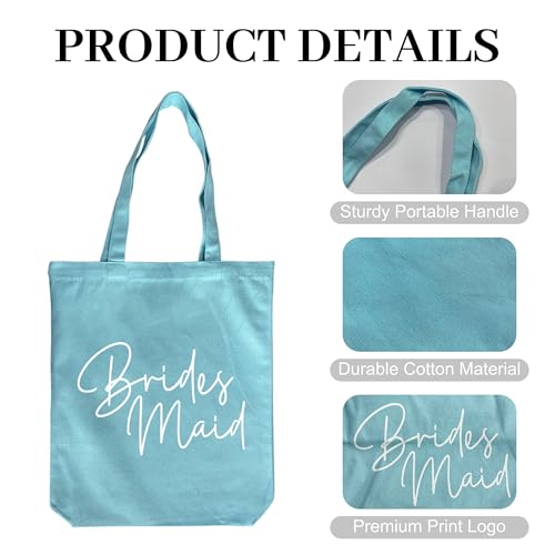 Image of LADY & HOME 6pcs Bachelorette Party Tote Bag, Bride Bridesmaid Cotton Tote Bag for Wedding Gifts