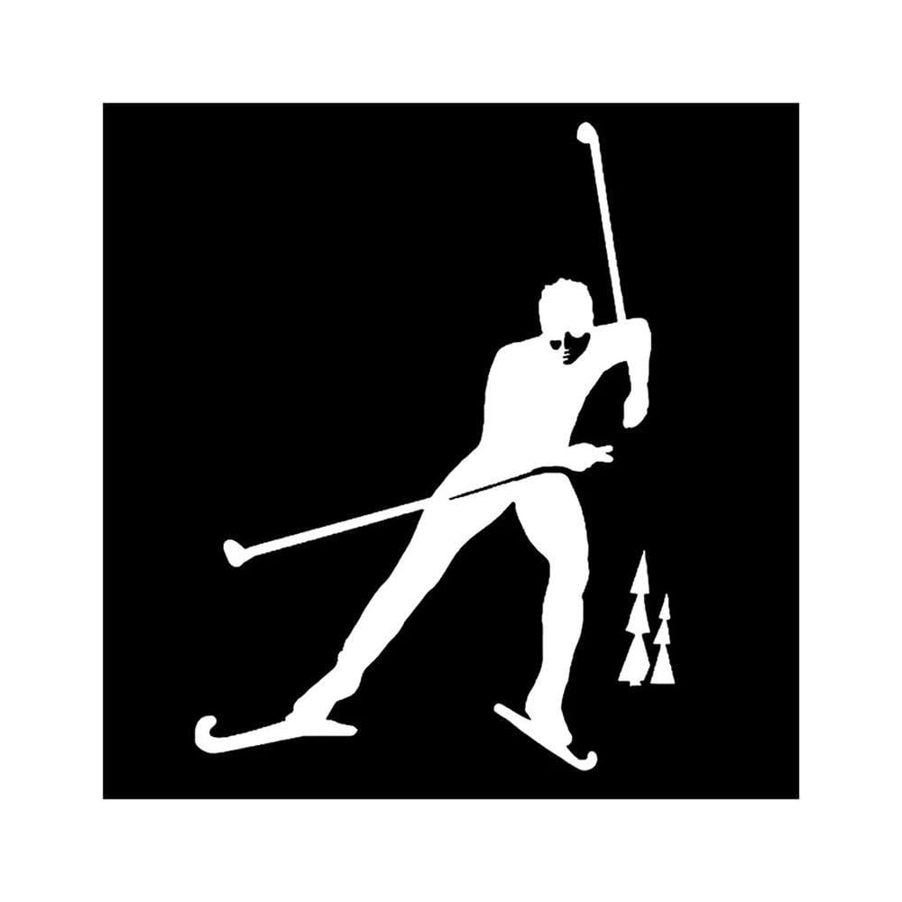 Bertdcx White Auto Accessory Car Stickers Vinyl Decal Skiing Motorcycle Decorative Accessories Creative Laptop Helmet(White)