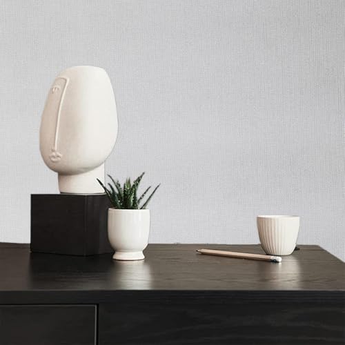 Snewvie Plain Grey Wallpaper Tartan Textured Wallpaper Thick Simplicity Design Wallpapers for Living Room Adults Bedroom Hallway Kitchen