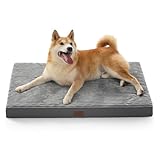 Bedsure ComfyFleece Dog Beds Large Sized Dog- Orthopedic Pet Beds for Crate with Removable Machine Cover, NOT Waterproof Egg Crate Foam Puppy Mat for Pets Up to 50 lbs, 35x22x2.8, NOT Chewproof