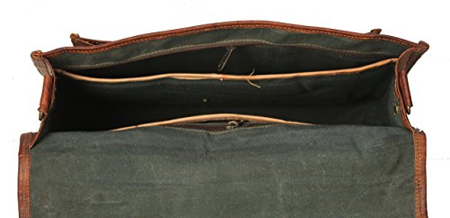 15" leather messenger bag laptop case office briefcase gift for men computer distressed shoulder bag - Thumbnail 4