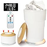 Upgrade Foldable Towel Warmer for Bathroom - 21L Luxury Heated Towel Warmers Bucket with Time Setting and Ambient Lighting,Auto Shut Off,Fits Up to Two 40'X70' Oversized Towels, Bathrobes, Blankets