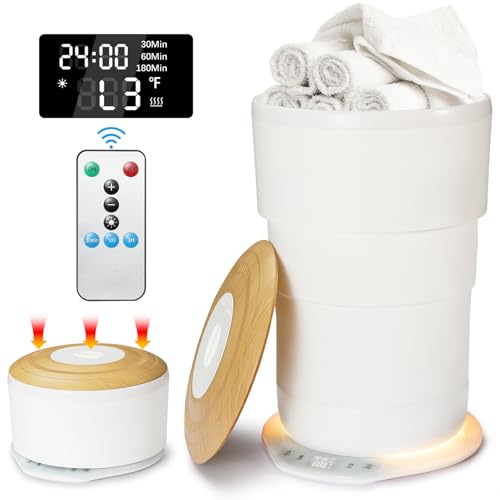 Uoxfill Upgrade Foldable Towel Warmer for Bathroom - 23L Luxury Heated Towel Warmers Bucket with...