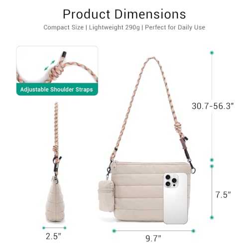 Image of ACUARIO Crossbody Bags for Women - Puffy Tote Bag Purse for Work, Travel, Shoulder Handbag with Small Wallet