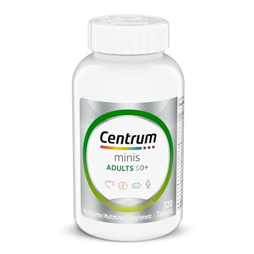 Centrum Minis Silver Multivitamin Tablet for Adults 50 Plus, Multimineral Supplement, Vitamin D3, B-Vitamins, Gluten Free, Non-GMO Ingredients, Supports Memory and Cognition in Older Adults - 320 Ct