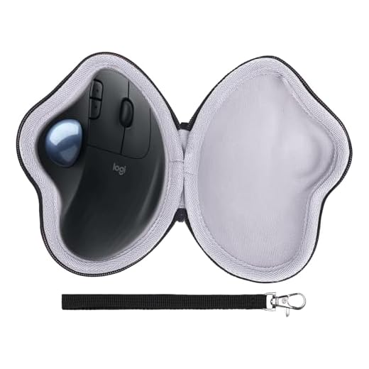 LTGEM Case Compatible with Logitech Ergo M575 / M575S / M570 Ergonomic Wireless Trackball Mouse, Black+Gray(Case Only)