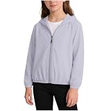 ZDZZHYO Zip-up Sunscreen Coat for Teen Girls Hooded Lightweight Outerwear