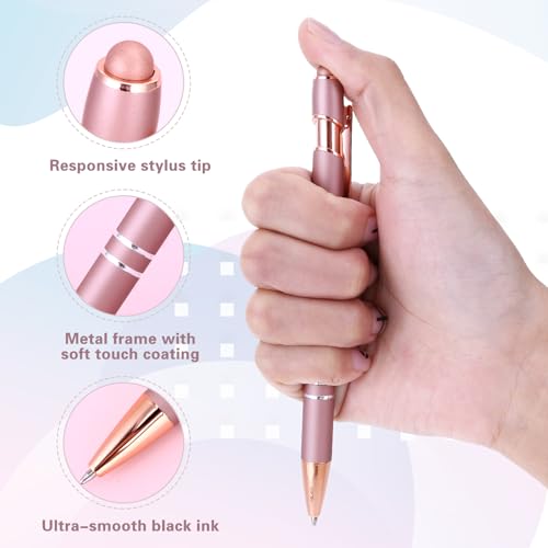 4 PCS Rose Gold Sparkly Ballpoint Pens - Glitter Pens for Wedding Guest Book Signatures Office School Supplies - Image 3