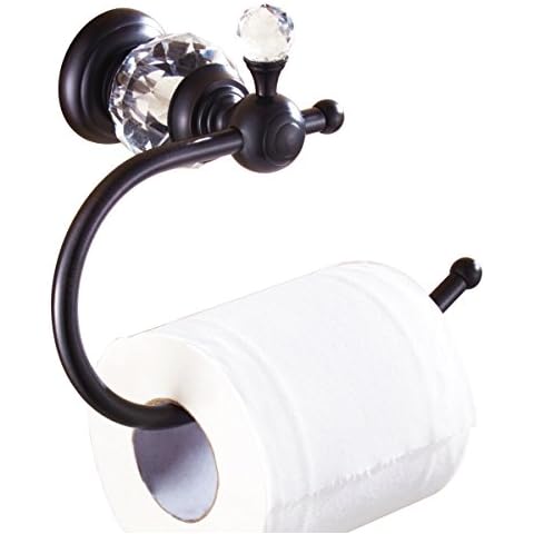 Nokozan Luxury Crystal Series Toilet Paper Holder Wall Mouted, Oil-Rubbed Bronze Cover