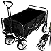 Produktbild KESSER® Bollerwagen faltbar Handwagen Transportkarre Gerätewagen | inkl. 2 Netztaschen | klappbar | Vollgummi-Reifen | bis 80 kg Tragkraft transportwagen Gartenanhänger ohne Dach, Farbe:Schwarz