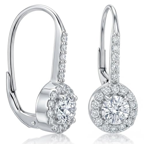 Image of TRUESILVER ACPL 925 Sterling Silver Cubic Zirconia Earrings for Women & Girls | BIS Hallmarked Drop Dangle Leverback Style | Elegant Jewelry Gift for Women