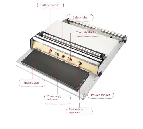 Máquina de sellado y corte de película, equipo de embalaje y conservación de plástico de temperatura ajustable, diseño integrado para embalaje de cadena de suministro de alimentos