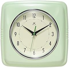 Infinity Instruments Retro Wall Clock – 9 Inch Square Silent Non Ticking Mid Century Modern Clock –